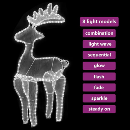 Kerstversiering Rendier Met Mesh 306 Led's 60X24X89 Cm