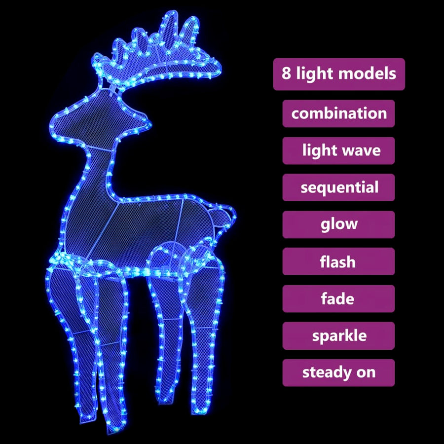 Kerstversiering Rendier Met Mesh 306 Led's 60X24X89 Cm