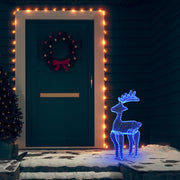 Kerstversiering rendier 60x24x89 cm blauw 306 LED
