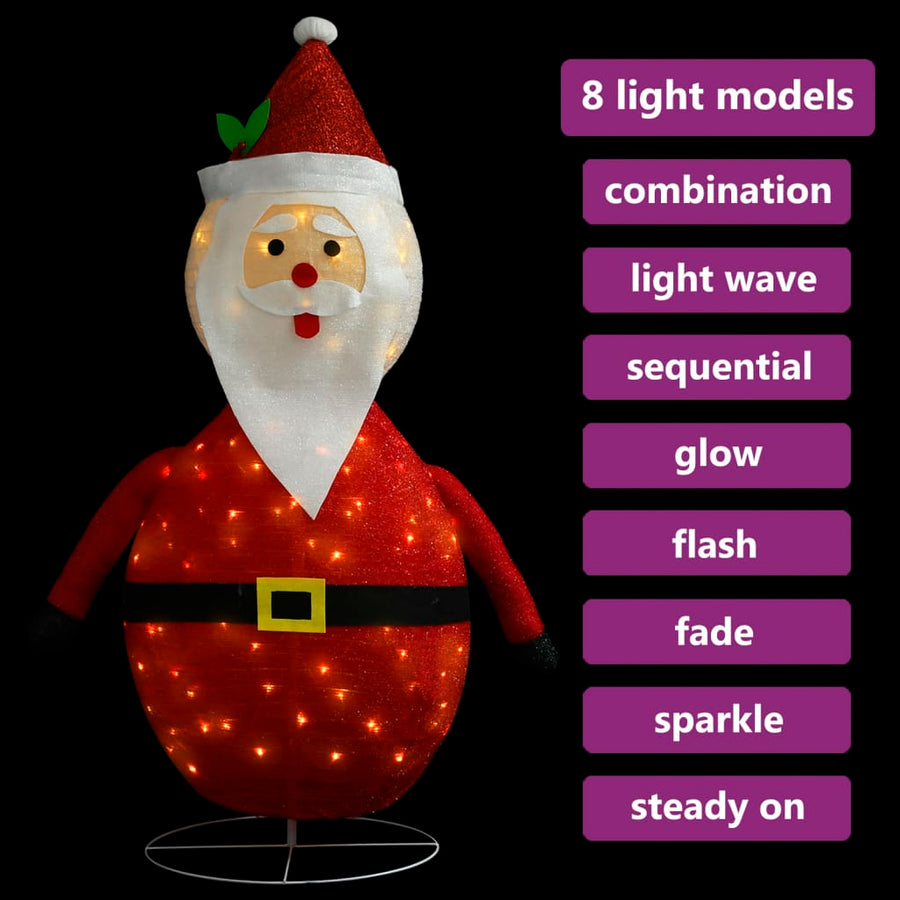 Decoratieve Kerstman Led Luxe Stof 120 Cm