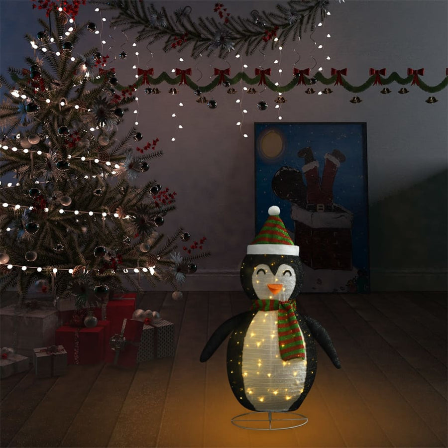 Kerstpinguïn Decoratief Led Luxe Stof 60 cm