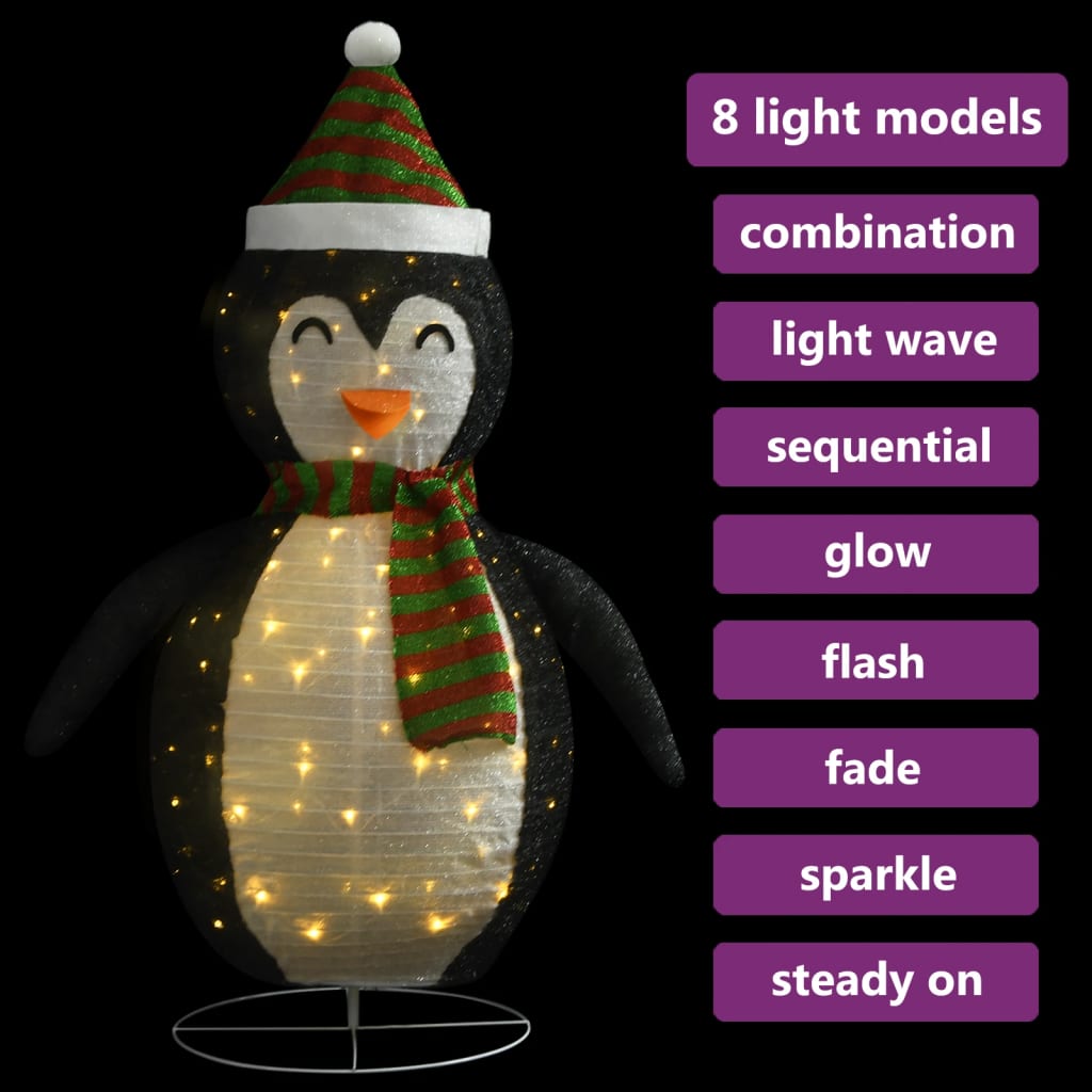 Kerstpinguïn Decoratief Led Luxe Stof 60 cm