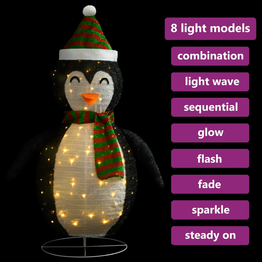 Kerstpinguïn Decoratief Led Luxe Stof 60 cm