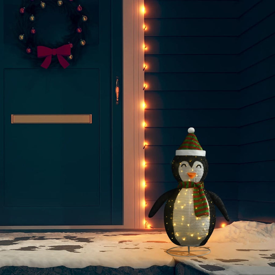 Kerstpinguïn Decoratief Led Luxe Stof 60 cm