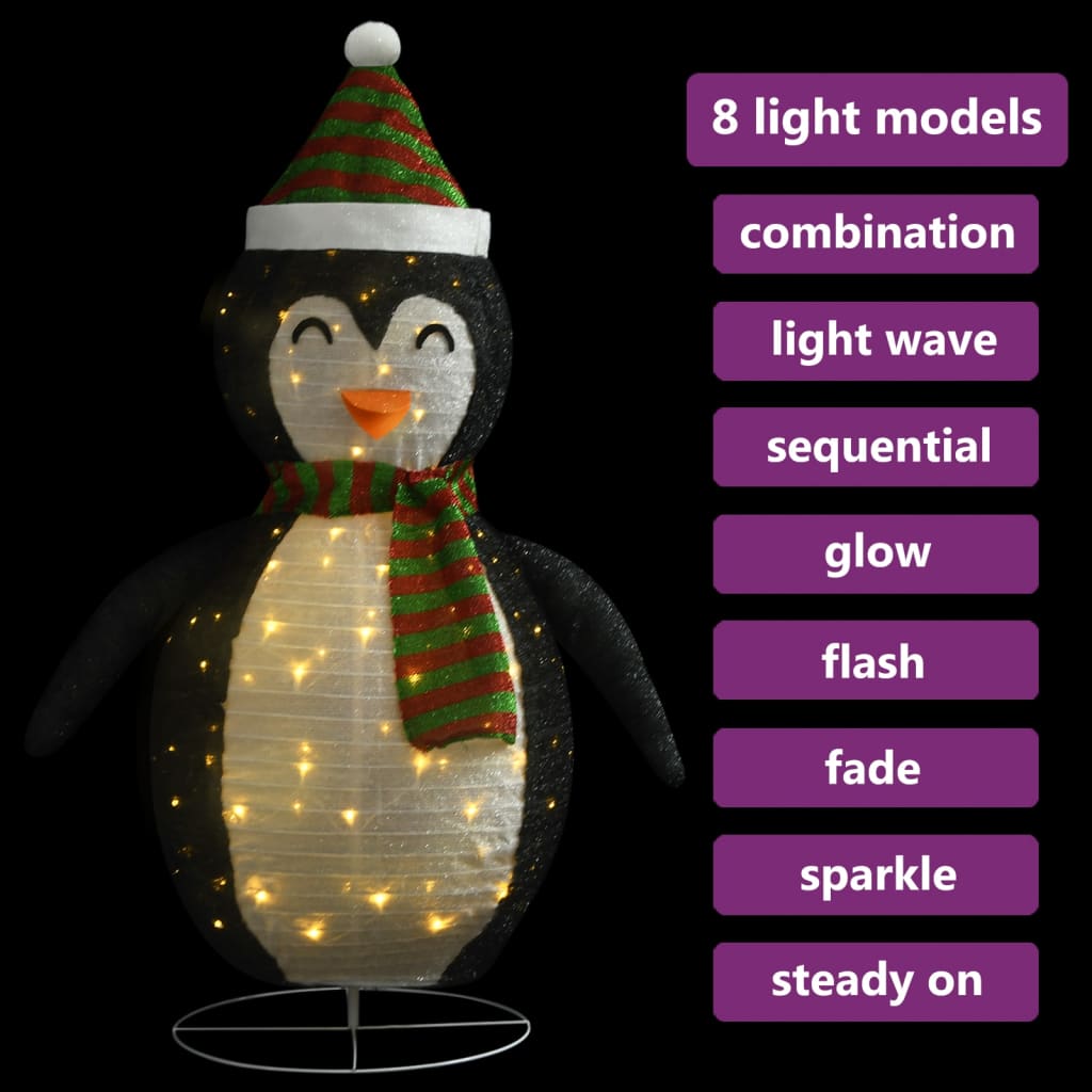 Kerstpinguïn Decoratief Led Luxe Stof 120 cm