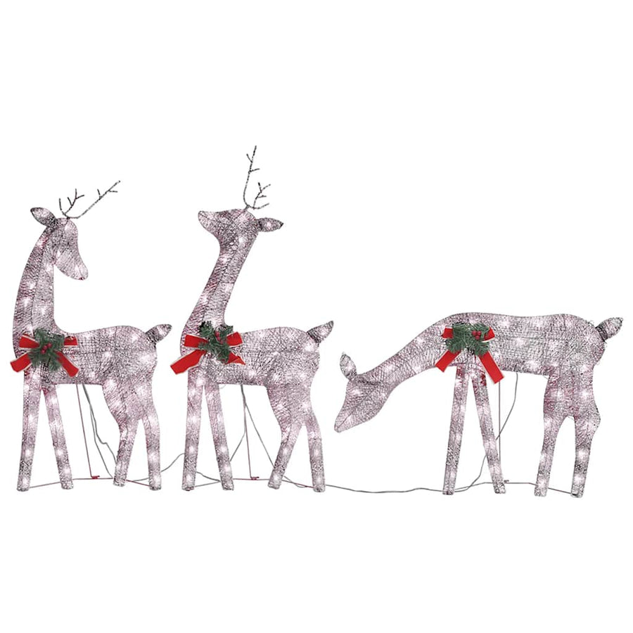 Rendierfamilie Kerstmis Warmwit 270X7X90 Cm Mesh Kleurig 3