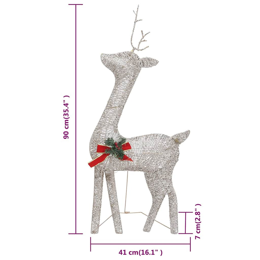 Rendierfamilie Kerstmis Warmwit 270X7X90 Cm Mesh Kleurig 3