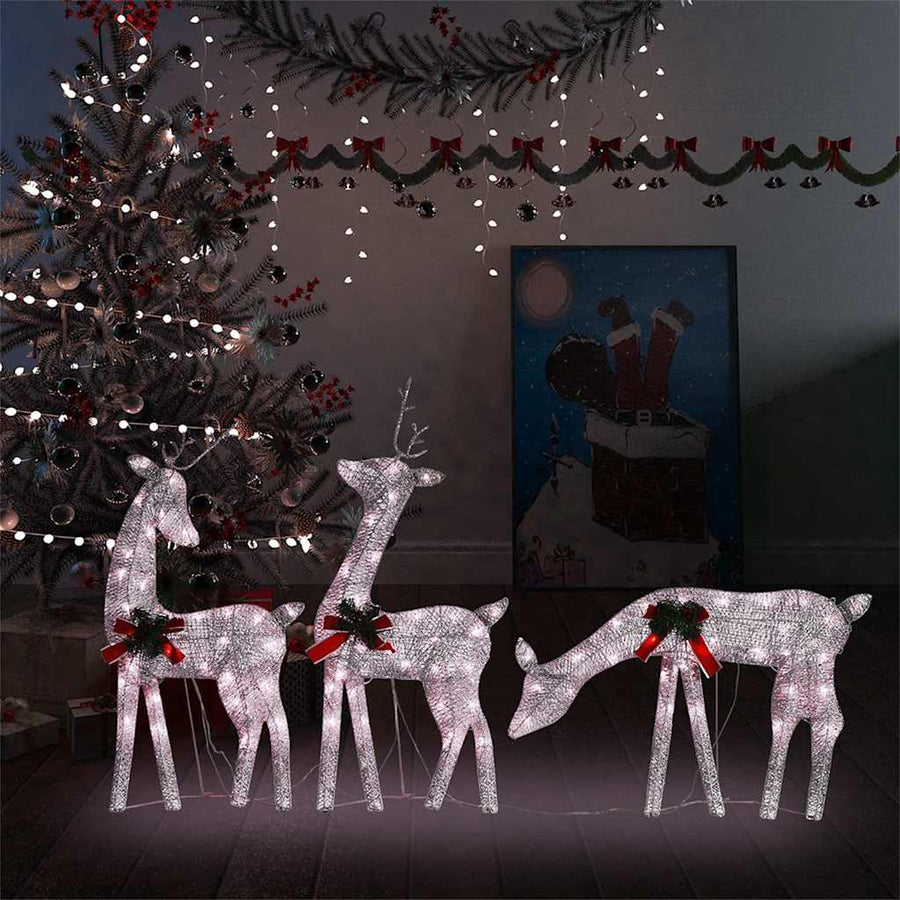 Rendierfamilie Kerstmis Warmwit 270X7X90 Cm Mesh Kleurig 3