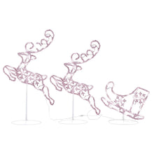 Kerstdecoratie Rendieren En Slee 260X21X87 Cm Acryl Warmwit
