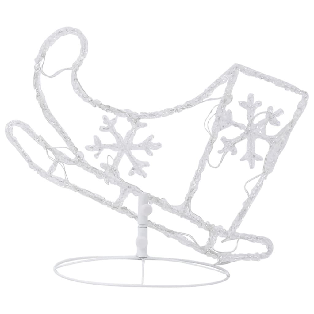 Kerstdecoratie Rendieren En Slee 260X21X87 Cm Acryl Warmwit