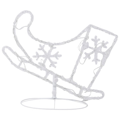 Kerstdecoratie Rendieren En Slee 260X21X87 Cm Acryl Warmwit