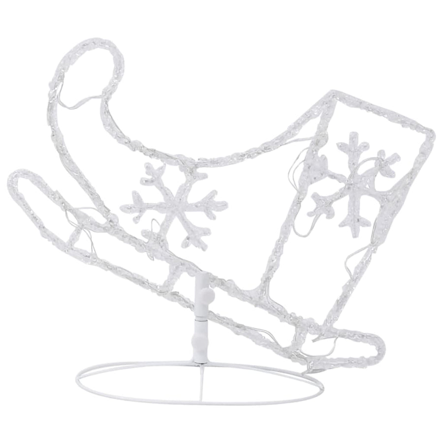 Kerstdecoratie Rendieren En Slee 260X21X87 Cm Acryl Warmwit