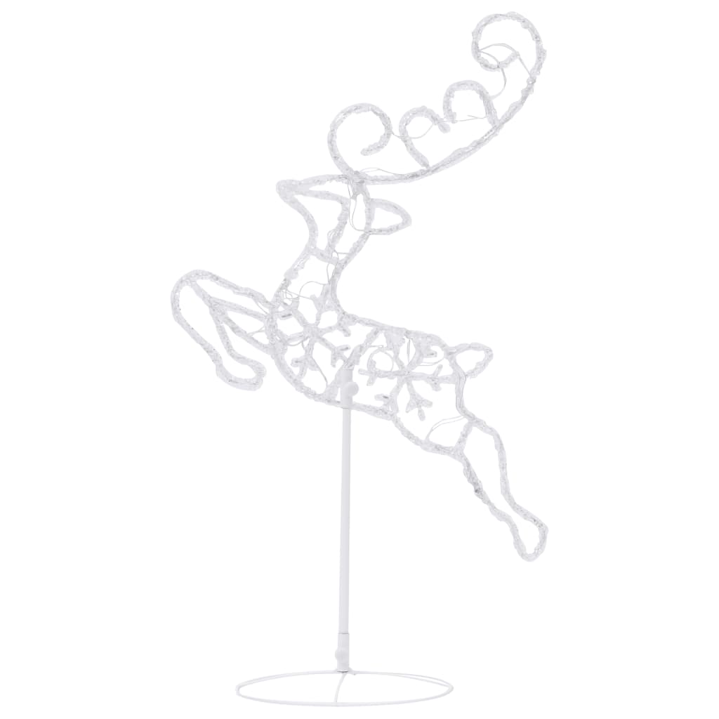 Kerstdecoratie Rendieren En Slee 260X21X87 Cm Acryl Koudwit