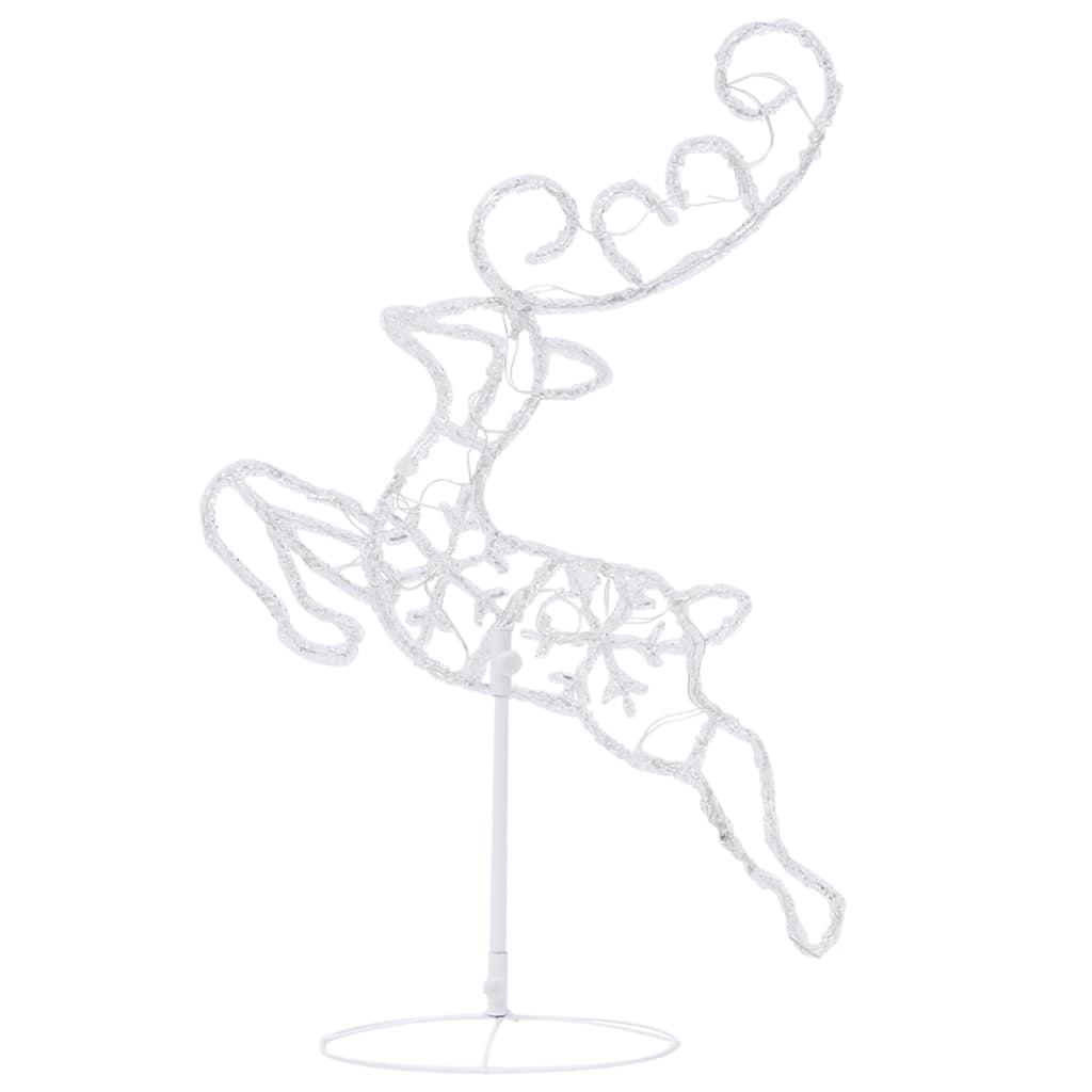 Kerstdecoratie Rendieren En Slee 260X21X87 Cm Acryl Koudwit