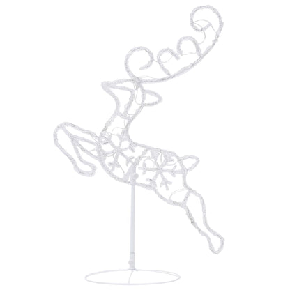 Kerstdecoratie Rendieren En Slee 260X21X87 Cm Acryl Koudwit