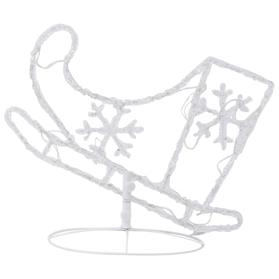 Kerstdecoratie Rendieren En Slee 260X21X87 Cm Acryl Koudwit