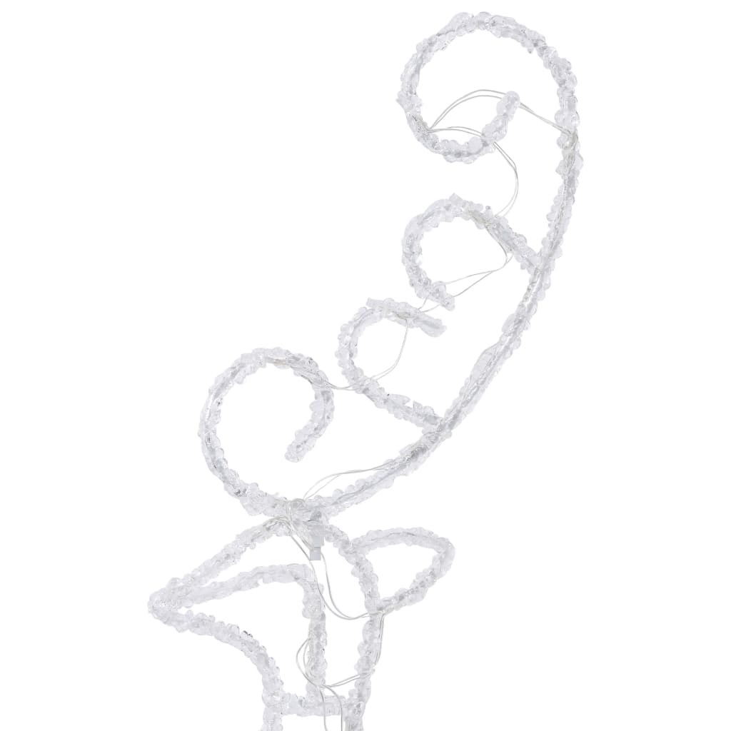 Kerstdecoratie Rendieren En Slee 260X21X87 Cm Acryl Koudwit