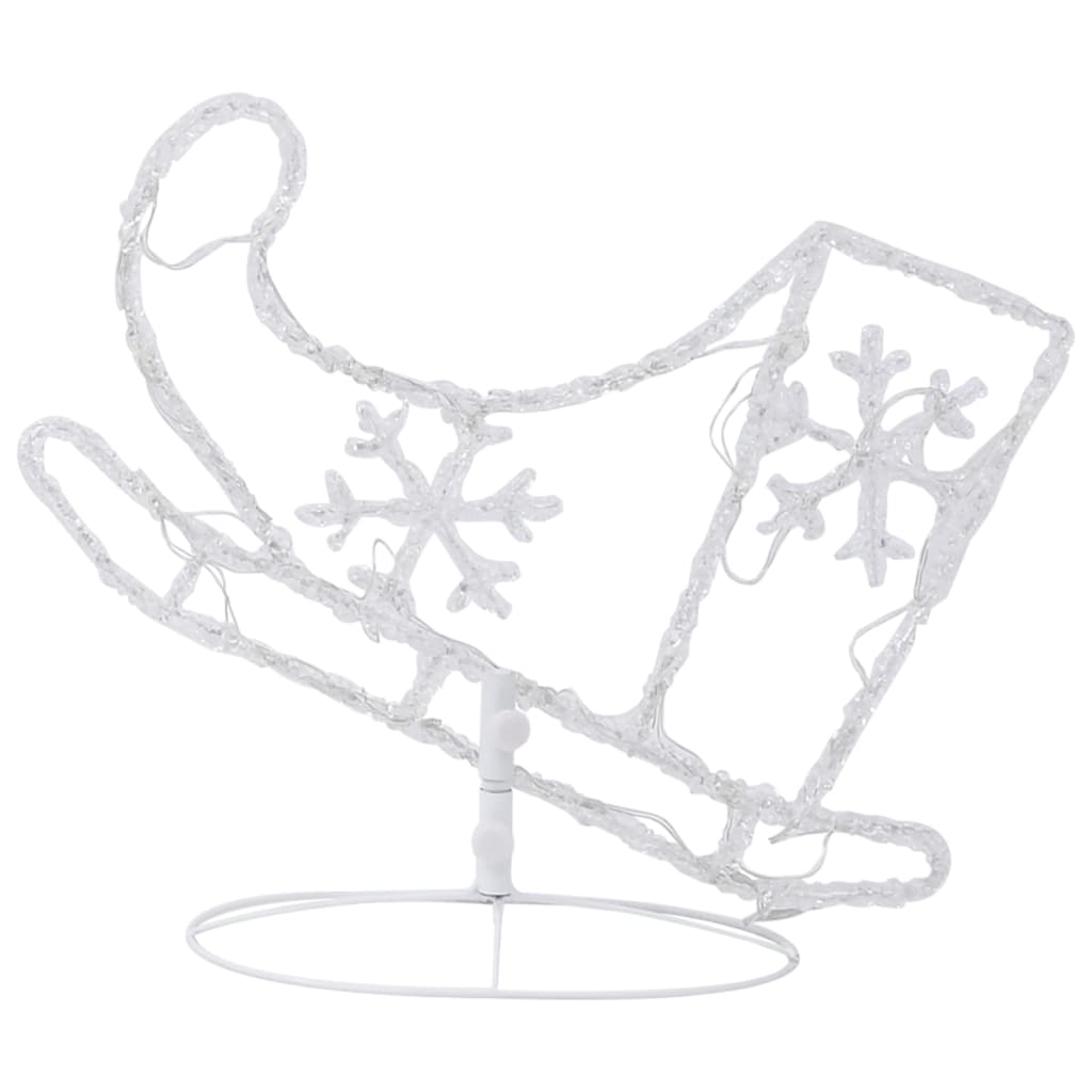 Kerstdecoratie Rendieren En Slee 260X21X87Cm Acryl Blauw