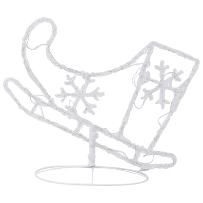 Kerstdecoratie Rendieren En Slee 260X21X87Cm Acryl Blauw