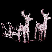 Kerstversiering Rendieren En Slee 60 Led's 30 Cm Acryl 43 x 11 x 55 cm (2 pcs) Warmwit