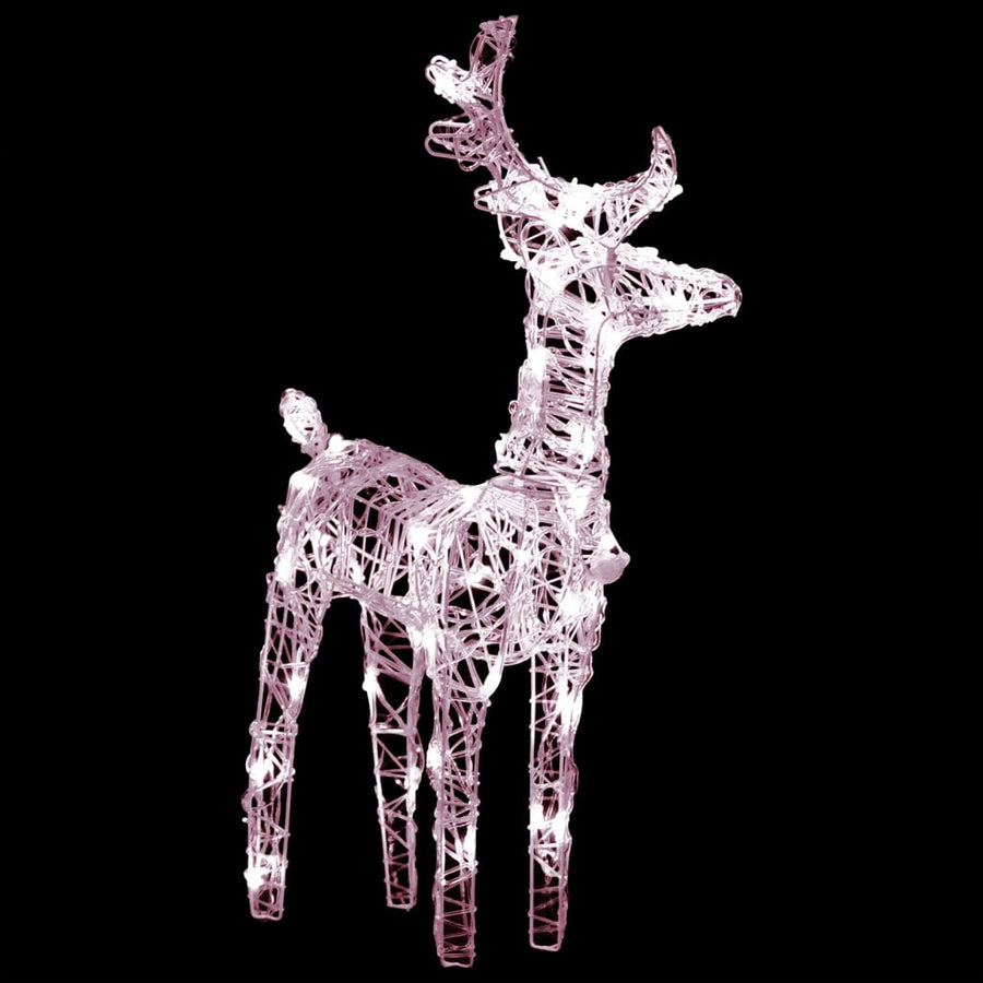Kerstversiering Rendieren En Slee 60 Led's 30 Cm Acryl 43 x 11 x 55 cm (2 pcs) Warmwit