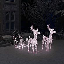 Kerstversiering Rendieren En Slee 60 Led's 30 Cm Acryl 43 x 11 x 55 cm (2 pcs) Warmwit