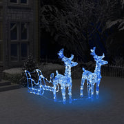 Kerstverlichting rendieren slee 130 cm 160 LED blauw