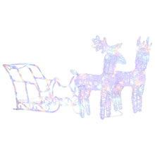 Kerstversiering Rendieren En Slee 60 Led's 30 Cm Acryl 43 x 11 x 55 cm (2 pcs) Multikleur