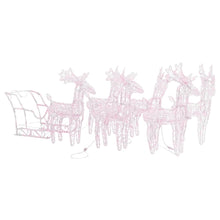 Kerstdecoratie Rendieren En Slee 280X28X55 Cm Acryl 1 43 x 11 x 55 cm (4 pcs) Warmwit