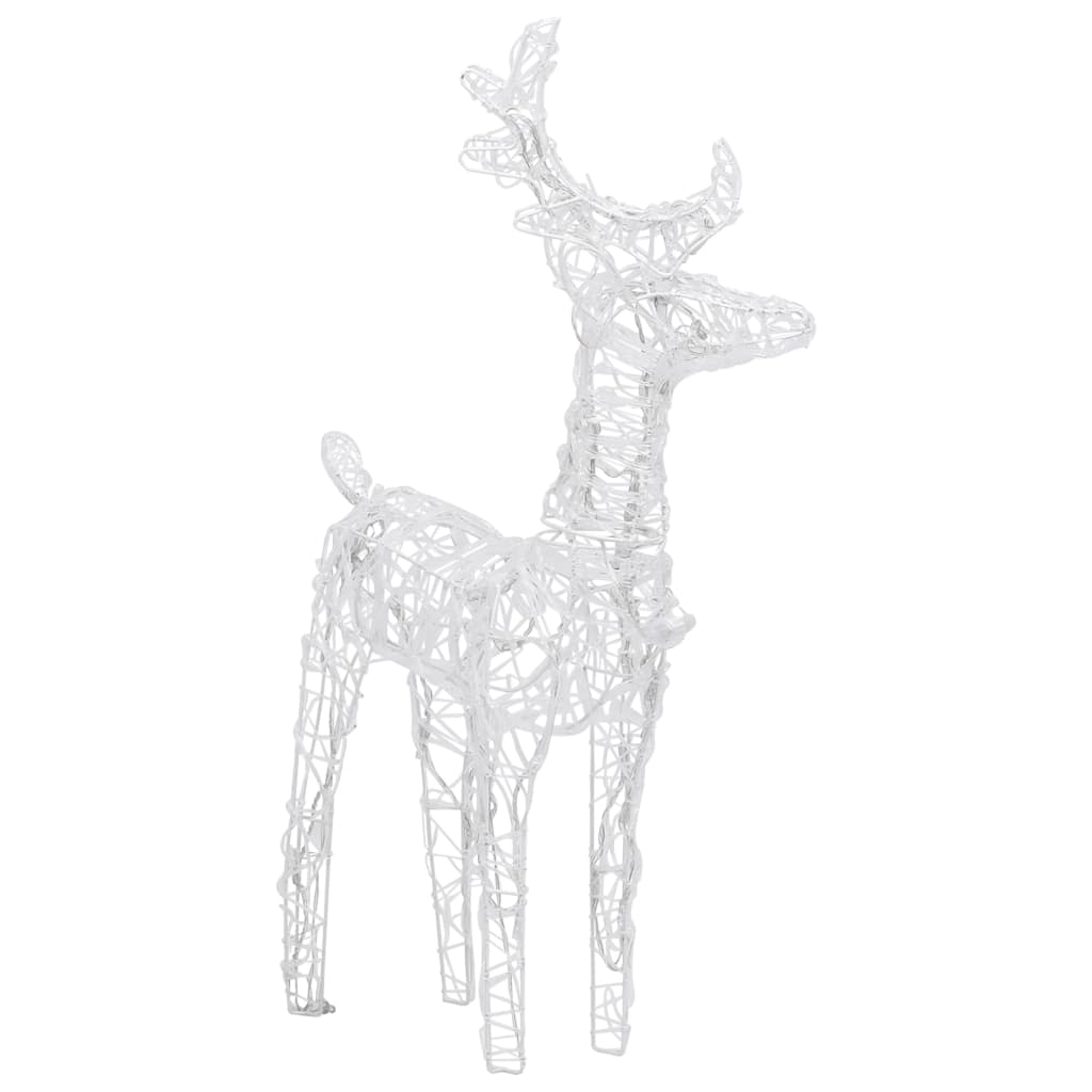 Kerstdecoratie Rendieren En Slee 280X28X55 Cm Acryl 1 43 x 11 x 55 cm (4 pcs) Warmwit