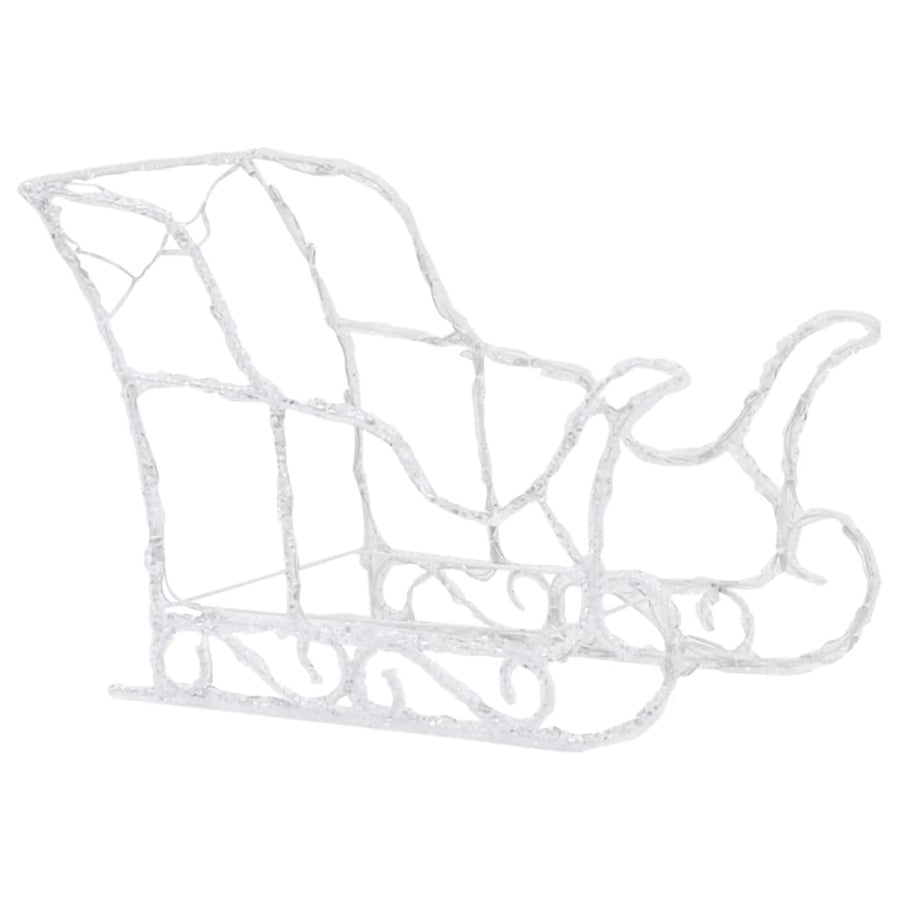 Kerstdecoratie Rendieren En Slee 280X28X55 Cm Acryl 1 43 x 11 x 55 cm (4 pcs) Warmwit