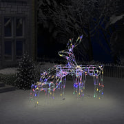 Kerstverlichting rendieren 3-delig 229 LED's multicolor
