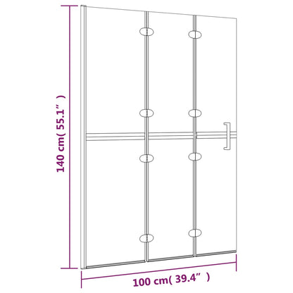 Douchewand Inklapbaar Esg Wit 100 x 140 cm