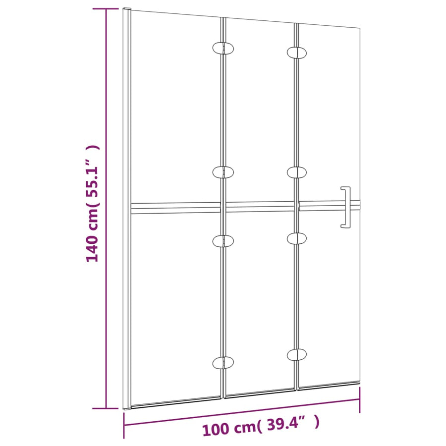 Douchewand Inklapbaar Esg Wit 100 x 140 cm