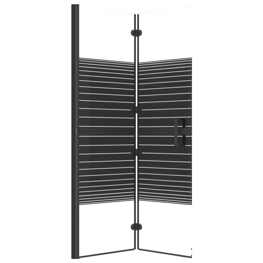 Douchewand Inklapbaar Zwart 80 x 140 cm