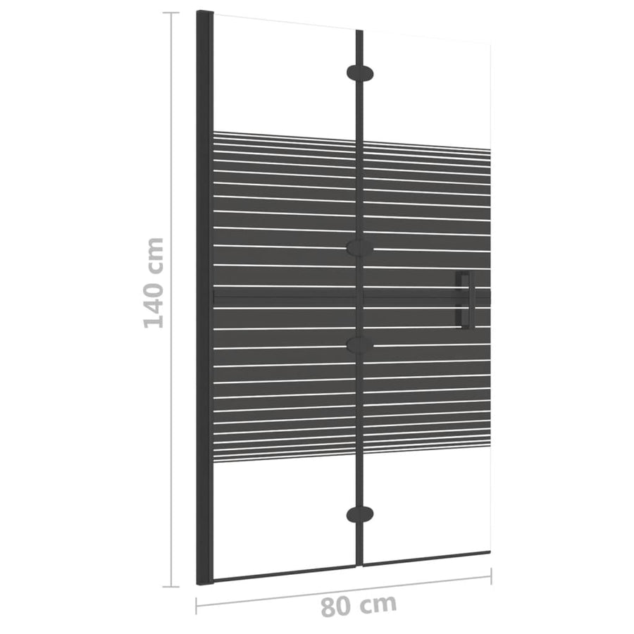 Douchewand Inklapbaar 80X140 Cm Zwart
