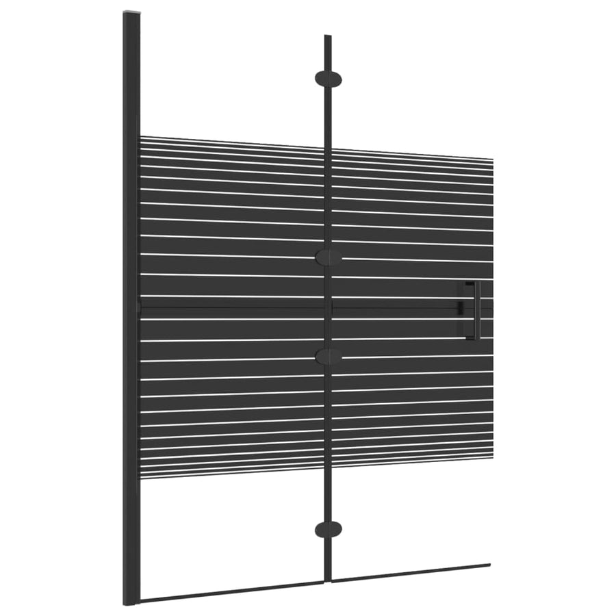 Douchewand inklapbaar 100x140 cm ESG zwart 100 x 140 cm