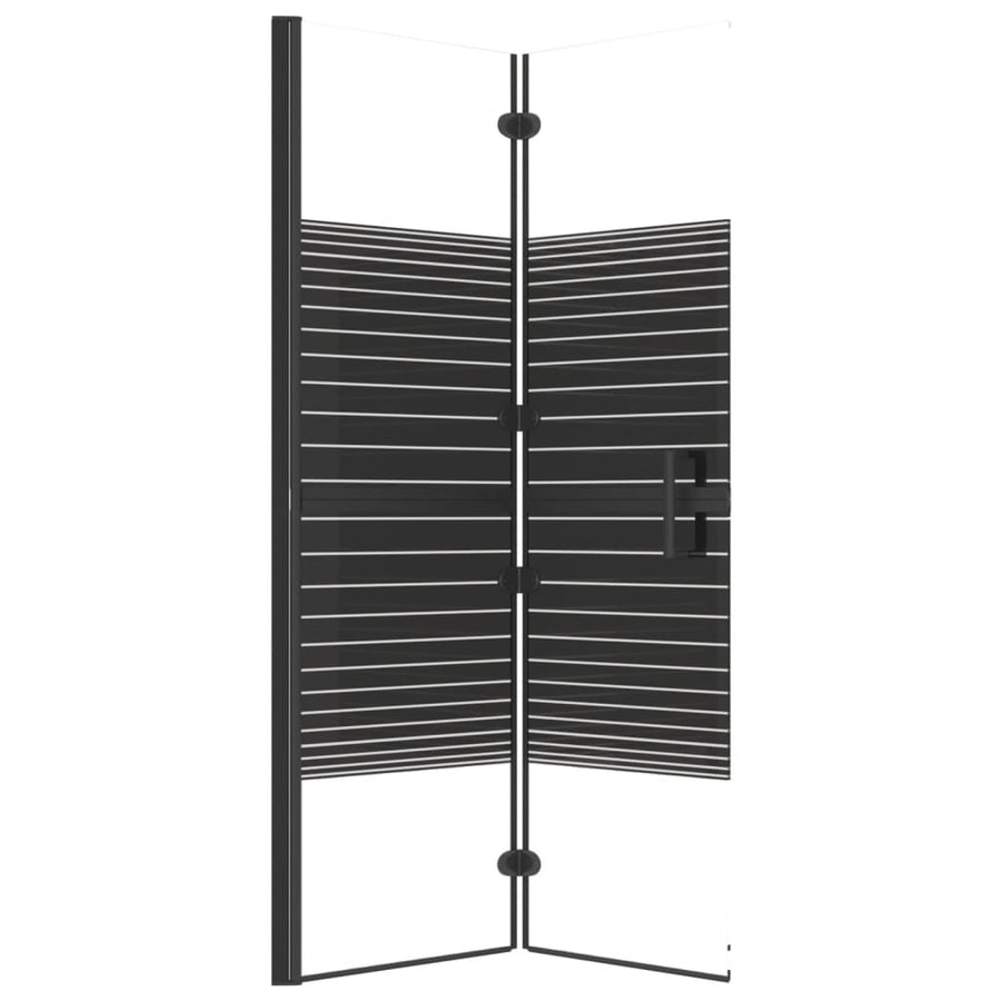 Douchewand inklapbaar 100x140 cm ESG zwart 100 x 140 cm