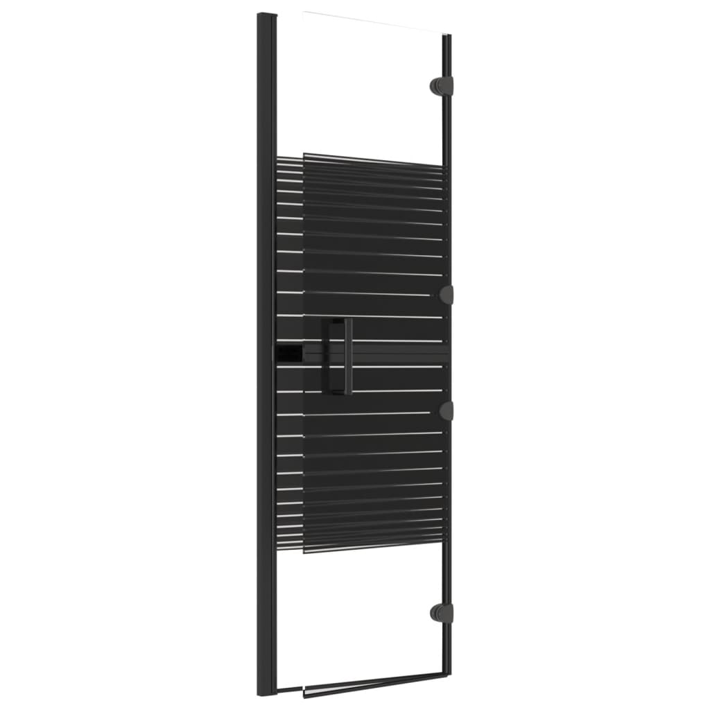 Douchewand inklapbaar 100x140 cm ESG zwart 100 x 140 cm