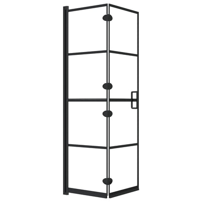 Douchewand Inklapbaar Zwart 80 x 140 cm