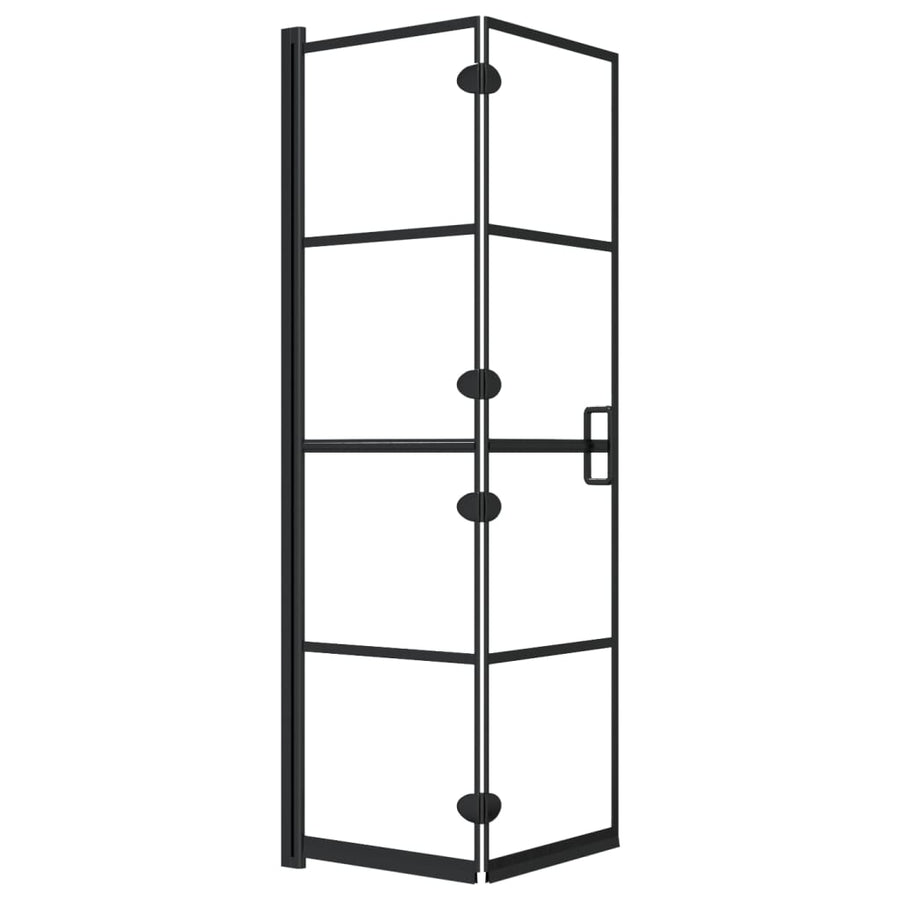 Douchewand Inklapbaar Zwart 80 x 140 cm