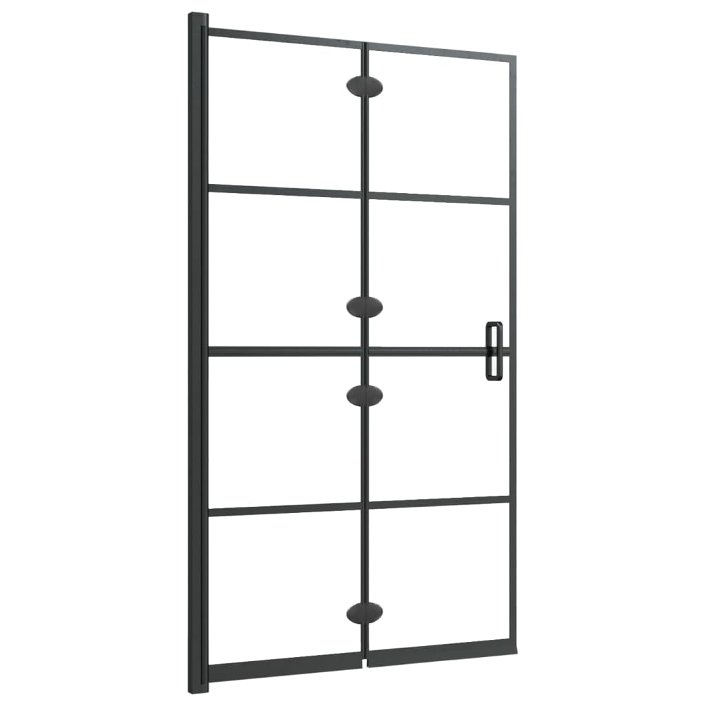 Douchewand Inklapbaar Zwart 80 x 140 cm