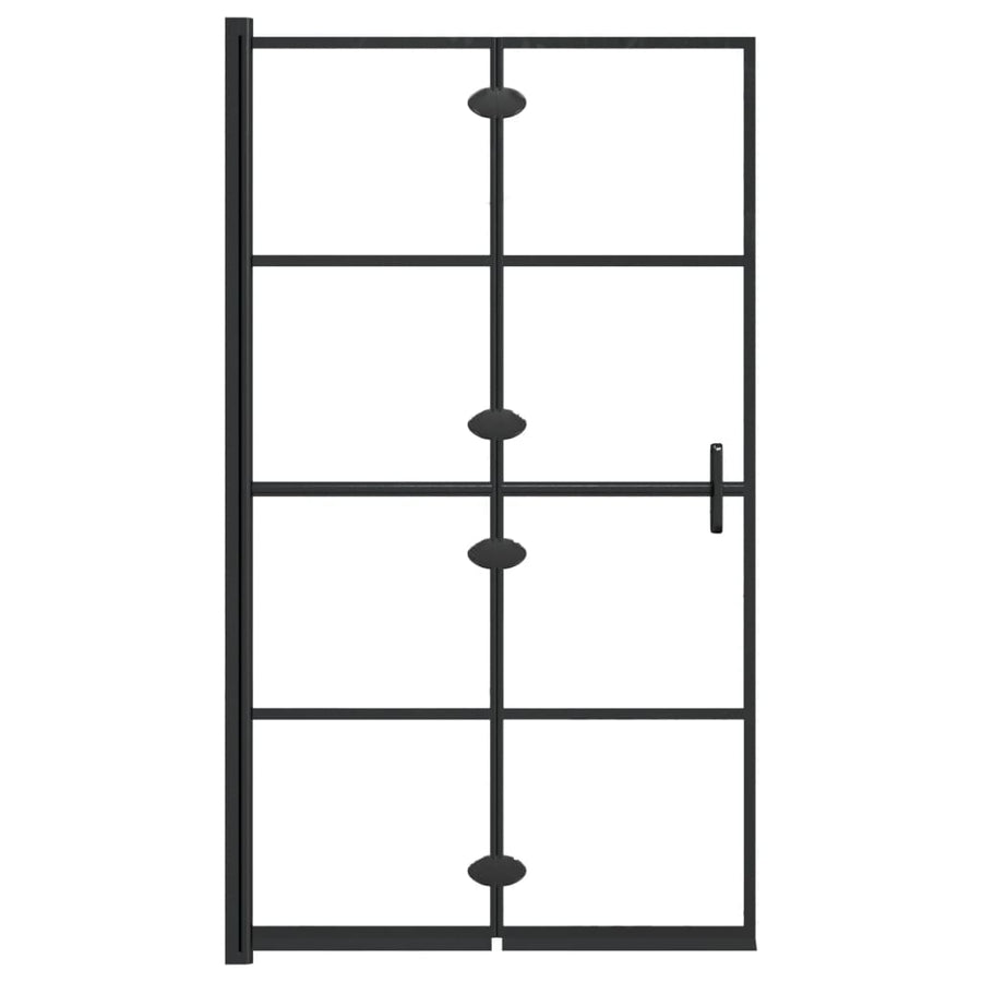 Douchewand Inklapbaar Zwart 80 x 140 cm