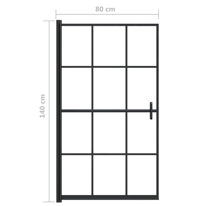 Douchewand Esg Zwart 80 x 140 cm
