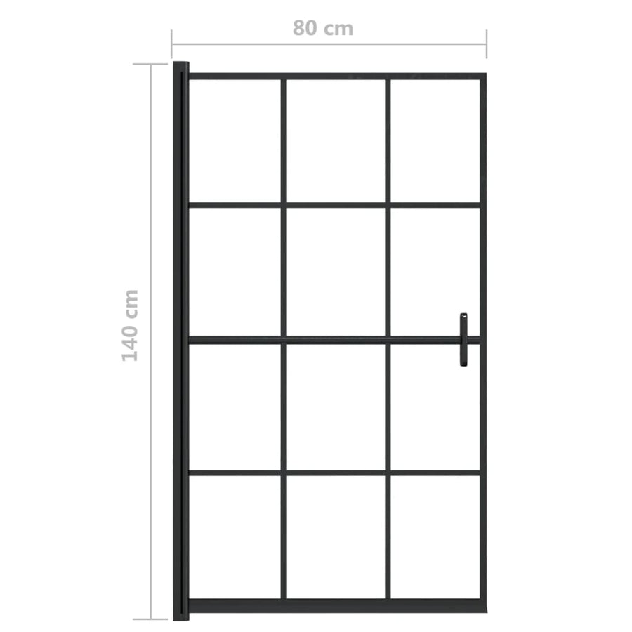 Douchewand Esg Zwart 80 x 140 cm