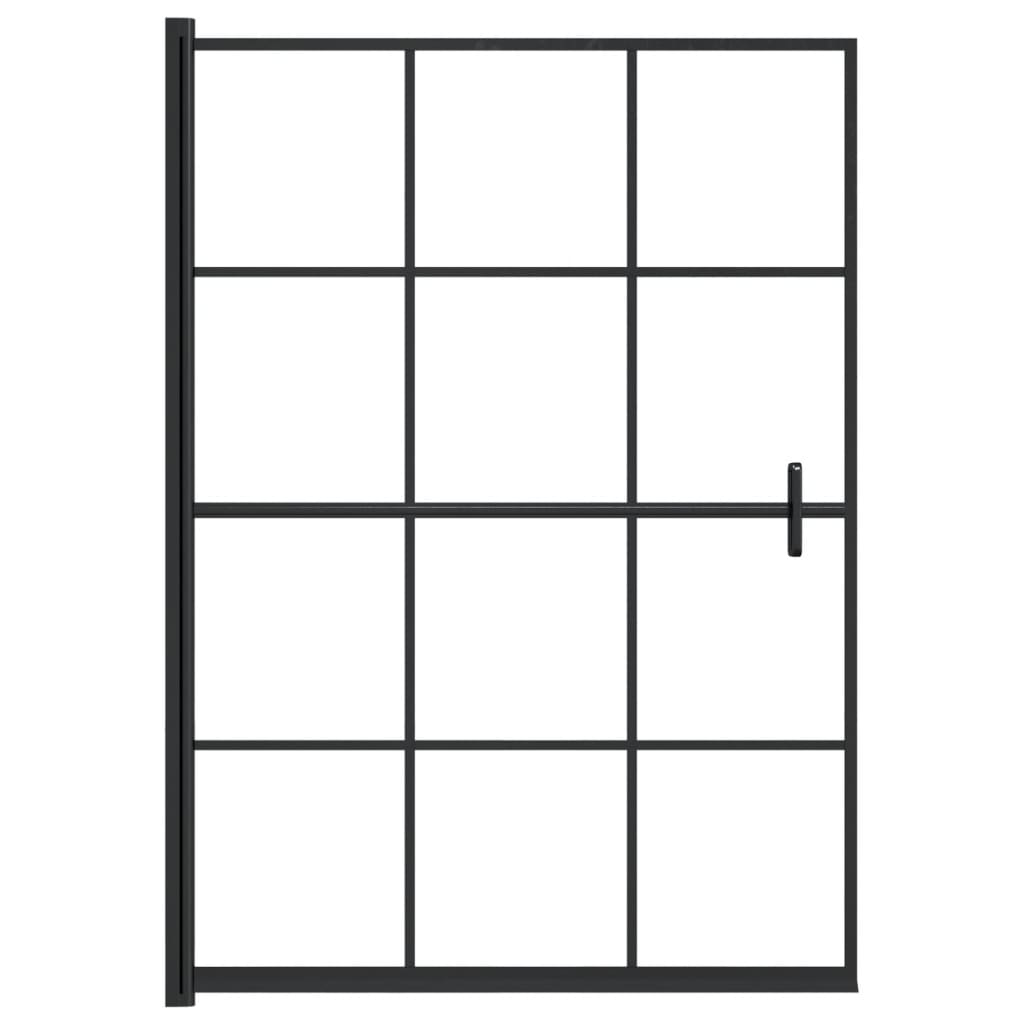 Douchewand 100x140 cm ESG zwart 100 x 140 cm