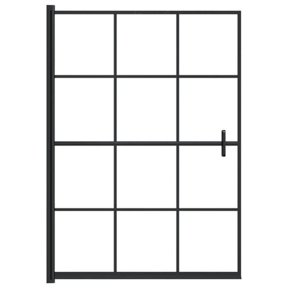 Douchewand 100x140 cm ESG zwart 100 x 140 cm