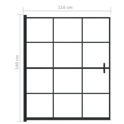 Douchewand Esg Zwart 116 x 140 cm