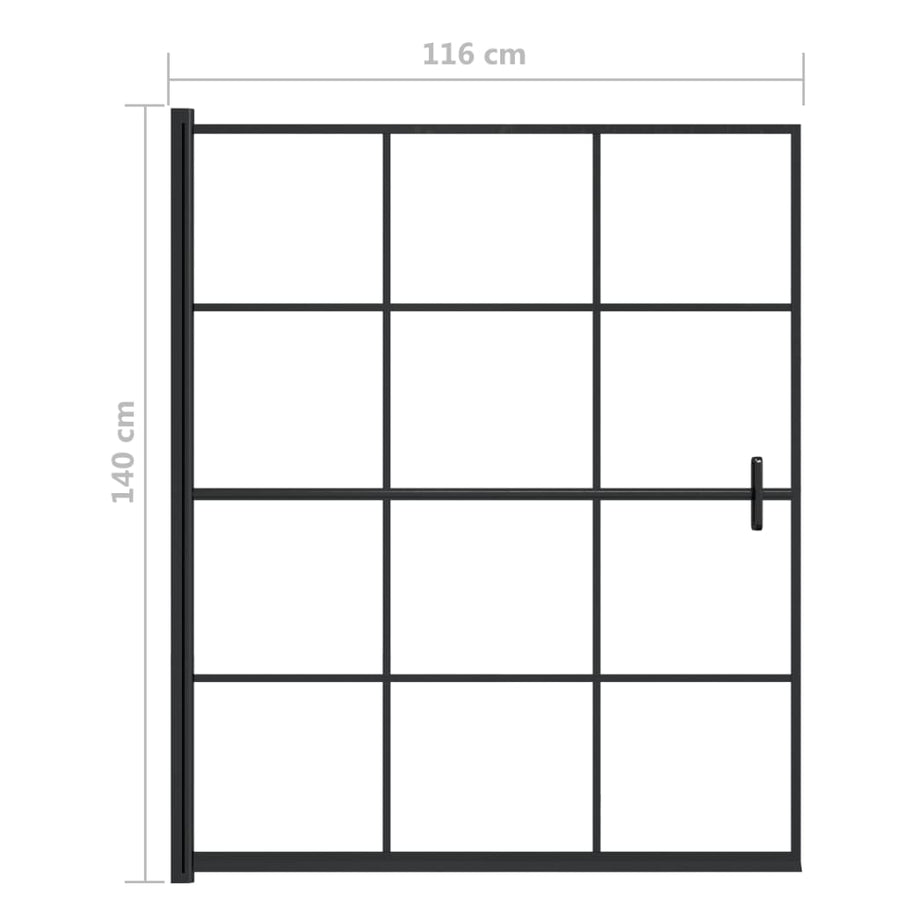 Douchewand Esg Zwart 116 x 140 cm