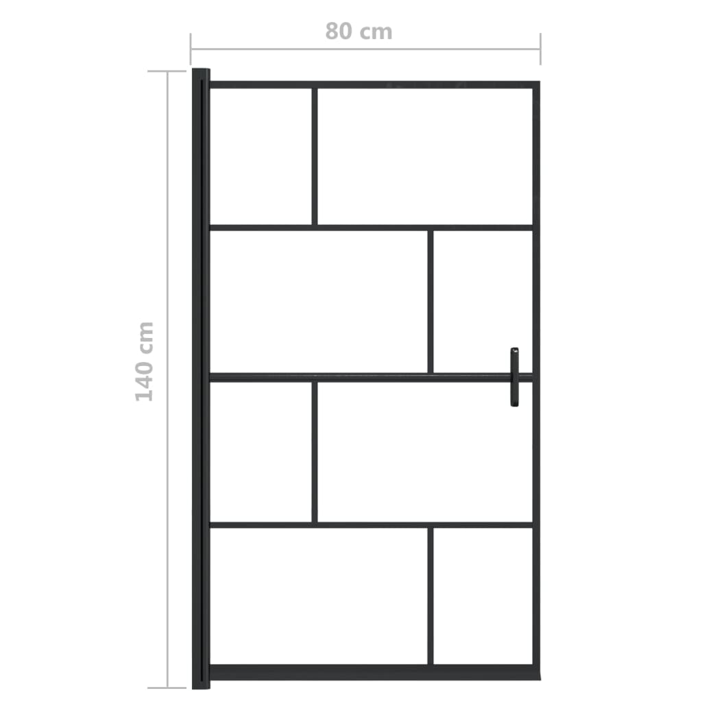 Douchewand Esg Zwart 80 x 140 cm